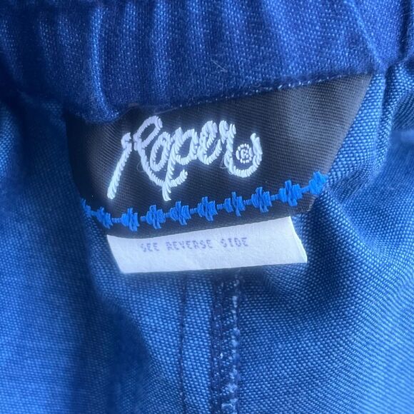 Vintage Western Skirt Womens Medium Blue Chambray Midi Nickel Button Cowgirl - Picture 12 of 12